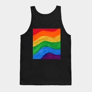 Abstract Rainbow Drawn With Oil Pastels Tank Top